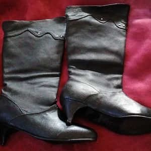 NEW Black Mid Length Leather Boots